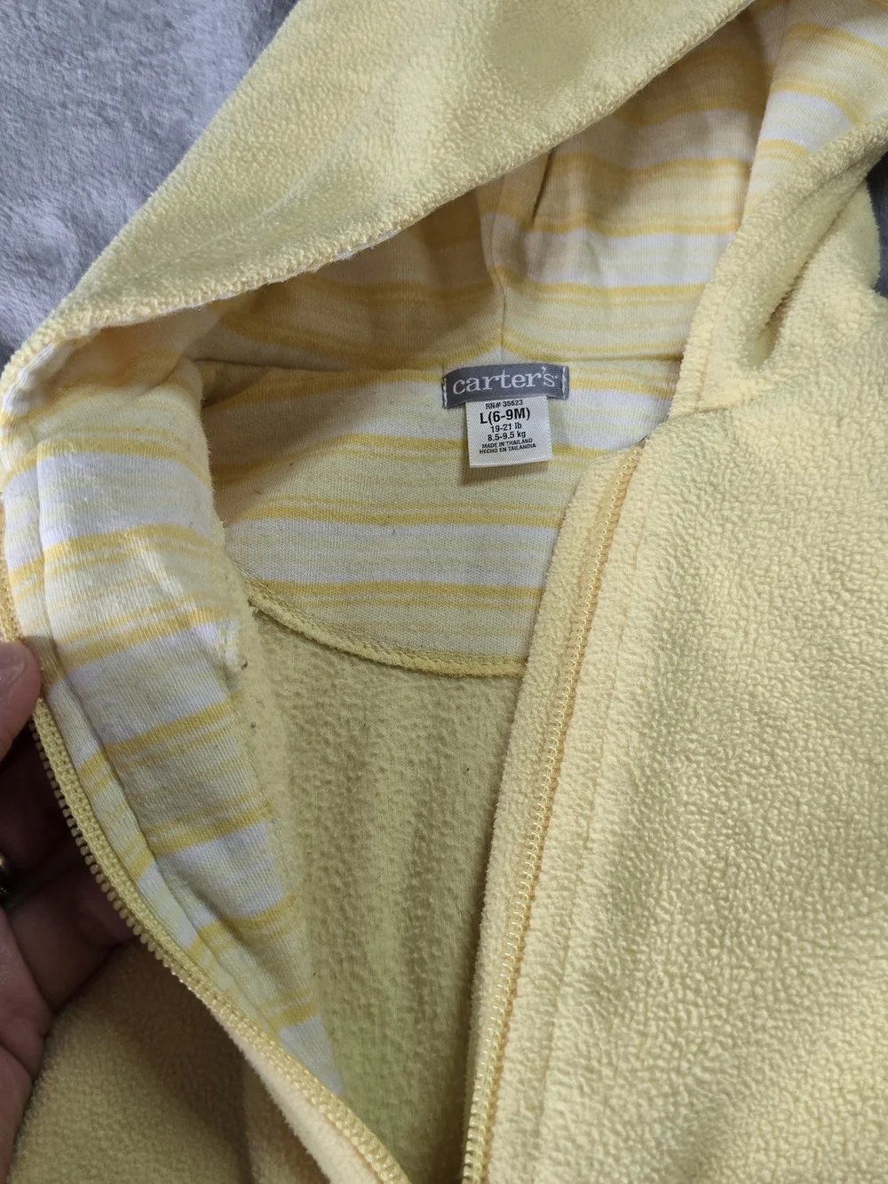Vintage Carter's Yellow Hooded Baby Jacket with Duck Embroidery 1990s